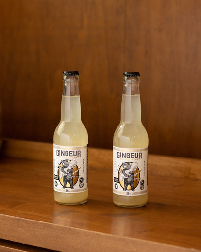 2 bottles of sugar-free Ginger Beer with defect